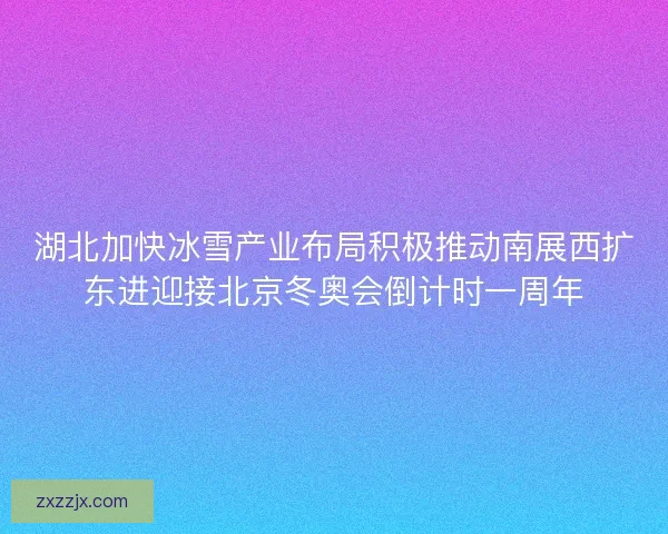 湖北加快冰雪产业布局积极推动南展西扩东进迎接北京冬奥会倒计时一周年